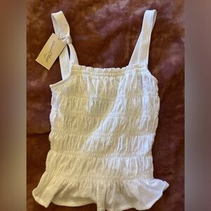 Adorable White Ruffle Tank